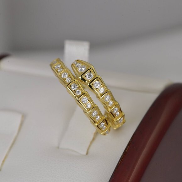 Certified Snake Serpentine Full Moissanite Ring - Picture 2 of 8